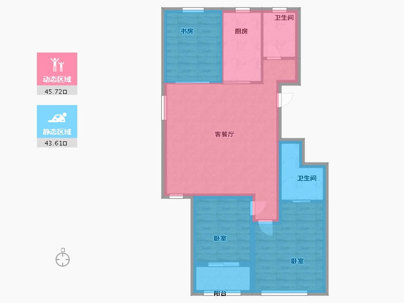 河北省-沧州市-宏宇壹号公馆-80.00-户型库-动静分区