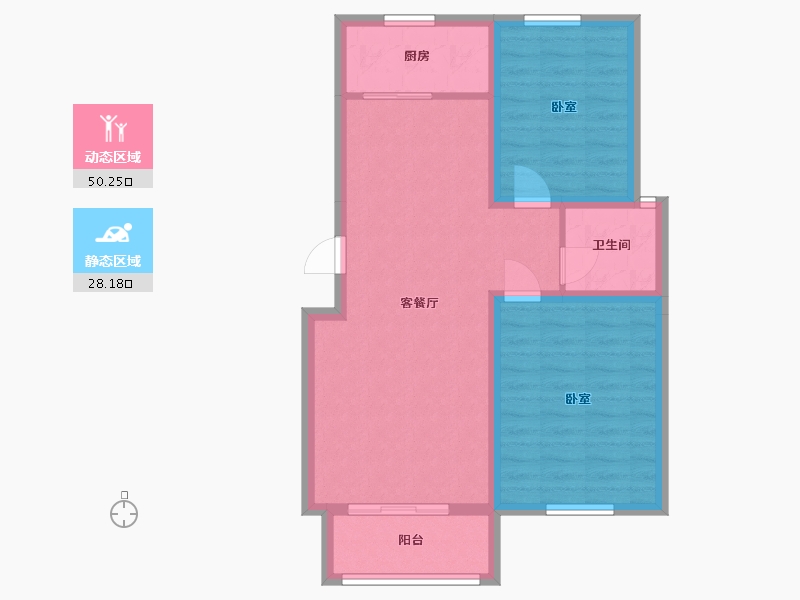 河北省-沧州市-润森紫御府-70.28-户型库-动静分区