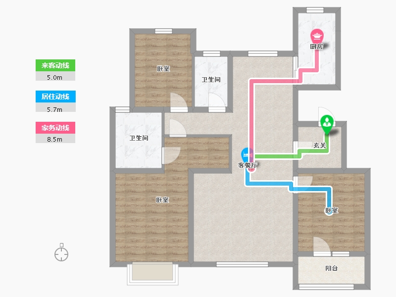 河北省-沧州市-建新梧桐墅-98.50-户型库-动静线