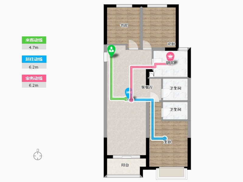 山西省-太原市-晋中万科紫院-83.28-户型库-动静线