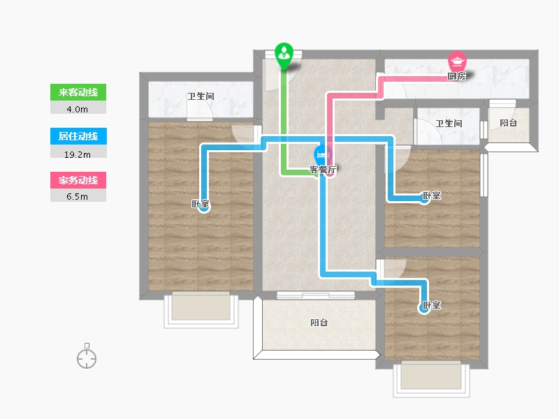 云南省-昆明市-万科公园城市-75.62-户型库-动静线