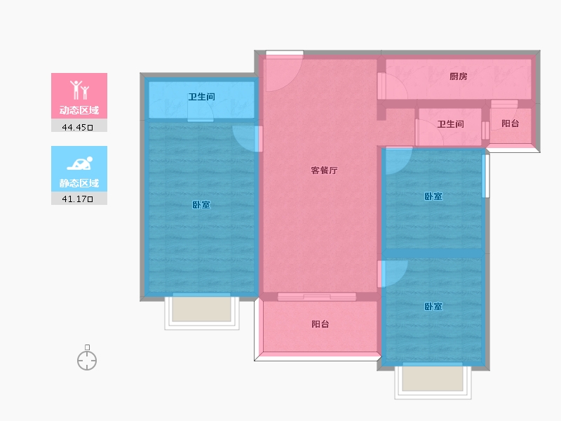 云南省-昆明市-万科公园城市-75.62-户型库-动静分区