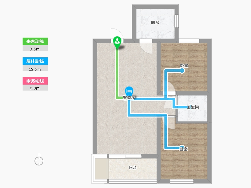 河北省-沧州市-长芦嘉苑-57.39-户型库-动静线