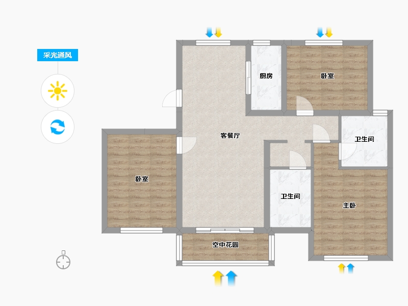 山西省-太原市-悦唐·慧和郡-94.14-户型库-采光通风