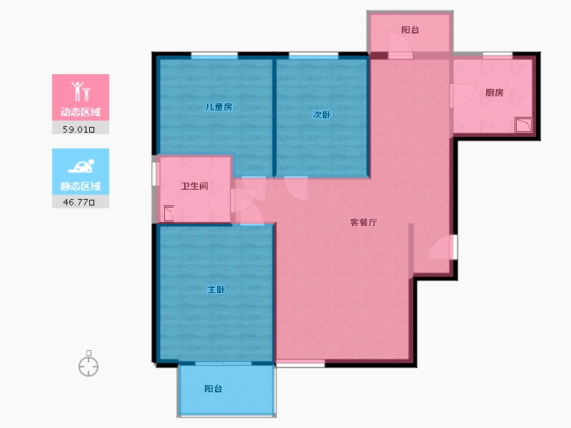 山西省-太原市-保利梧桐语-96.78-户型库-动静分区