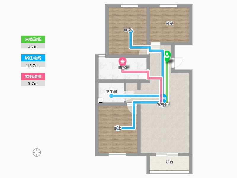 河北省-沧州市-长芦嘉苑-72.68-户型库-动静线