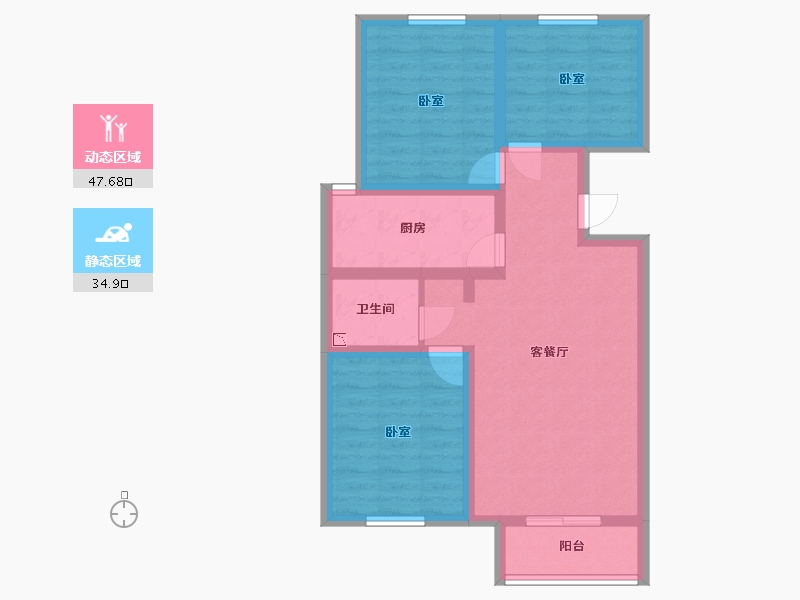 河北省-沧州市-长芦嘉苑-72.68-户型库-动静分区