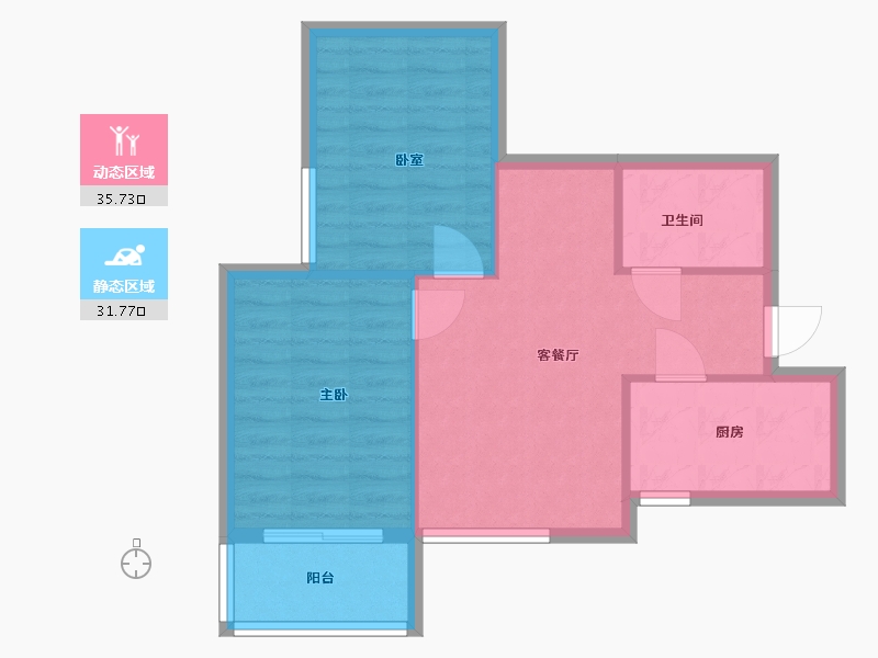 山西省-太原市-宜佳上东城-61.00-户型库-动静分区