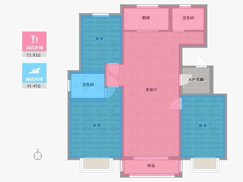 河北省-沧州市-百丰瑞府-89.22-户型库-动静分区