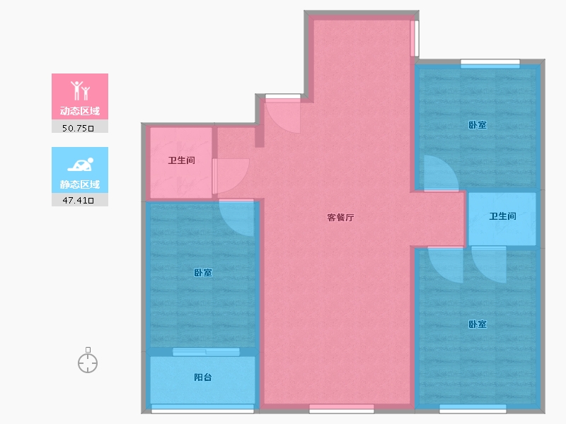 河北省-沧州市-长芦嘉苑-89.01-户型库-动静分区