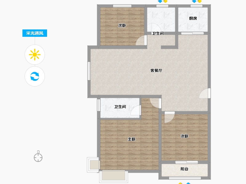 河北省-承德市-丽景华庭二期-118.39-户型库-采光通风