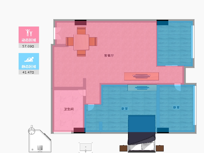 河北省-邯郸市-幸福里-87.99-户型库-动静分区