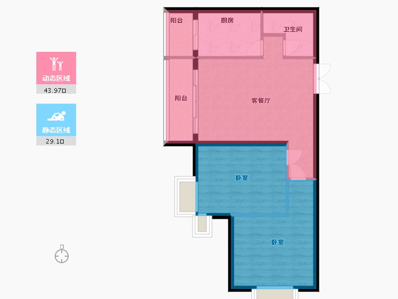 河北省-保定市-太阳城-65.80-户型库-动静分区