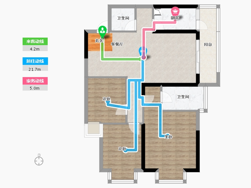 云南省-昆明市-世豪香颂时光-88.44-户型库-动静线