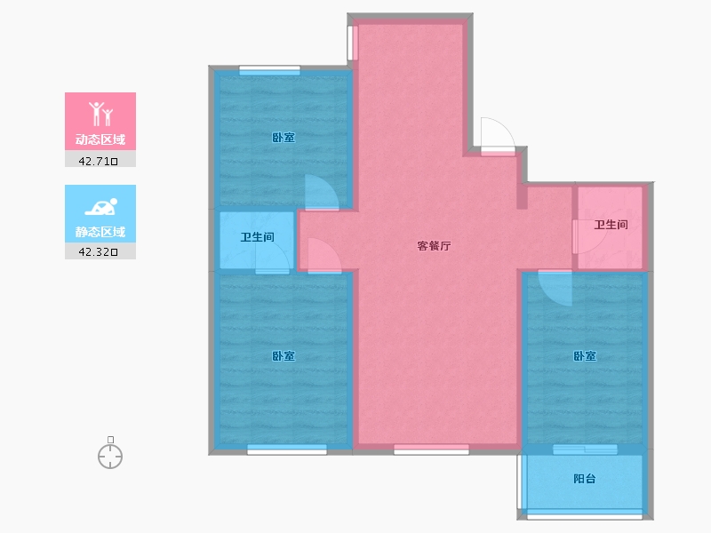 河北省-沧州市-长芦嘉苑-76.30-户型库-动静分区