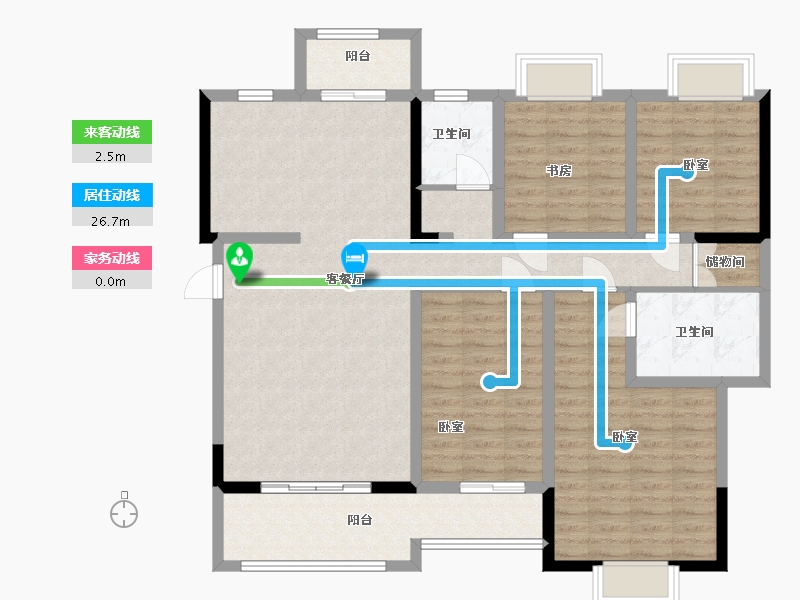 四川省-成都市-城投伊顿小镇二期望江阁-120.86-户型库-动静线