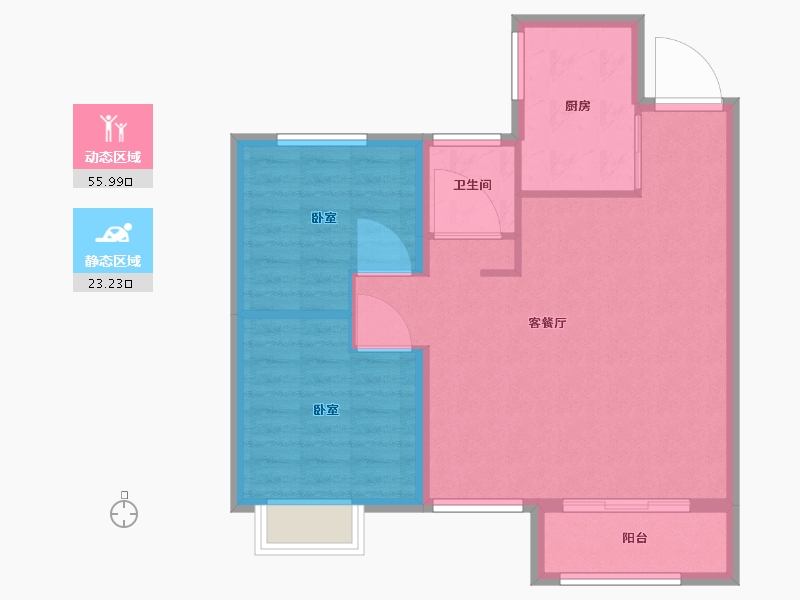 河北省-沧州市-新城悦隽时代-72.00-户型库-动静分区