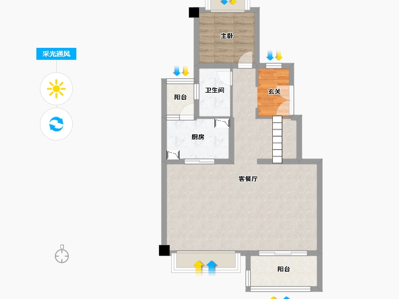 四川省-成都市-保利珑堂里院-72.12-户型库-采光通风