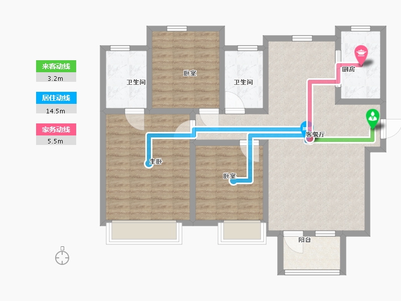 河北省-沧州市-泰享嘉府-95.00-户型库-动静线