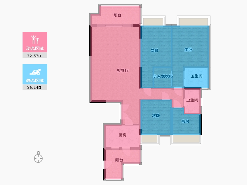 贵州省-贵阳市-银海元隆熙府-115.79-户型库-动静分区