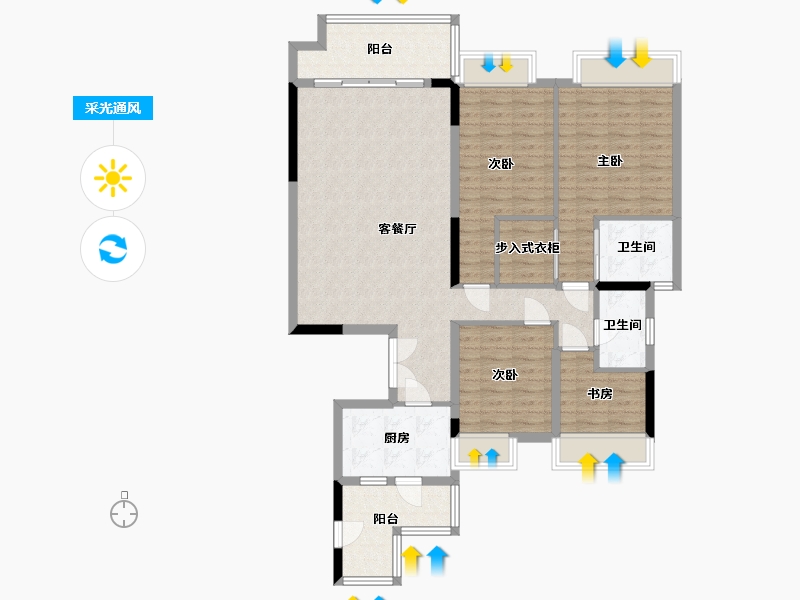 贵州省-贵阳市-银海元隆熙府-115.79-户型库-采光通风