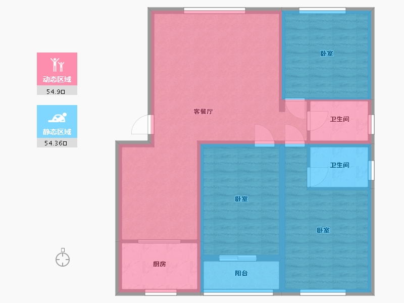 河北省-沧州市-润森紫御府-97.80-户型库-动静分区