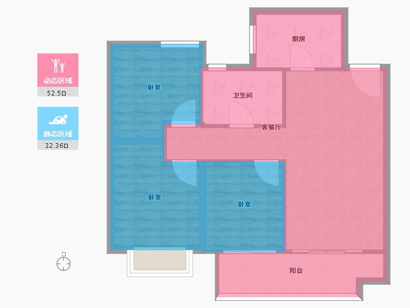 河北省-邯郸市-泽信云樾天著-77.00-户型库-动静分区