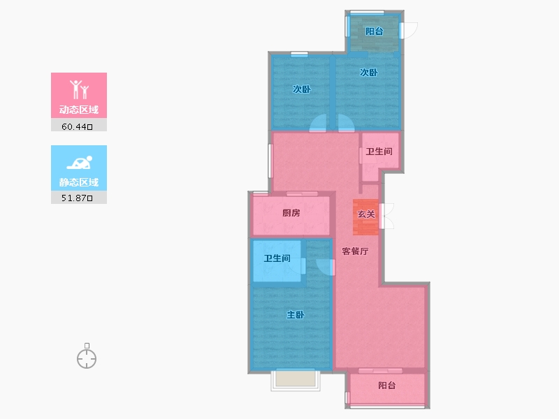 河北省-唐山市-富丽国际-99.47-户型库-动静分区