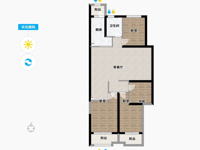 山西省-太原市-太原恒大御湖庄园-103.12-户型库-采光通风