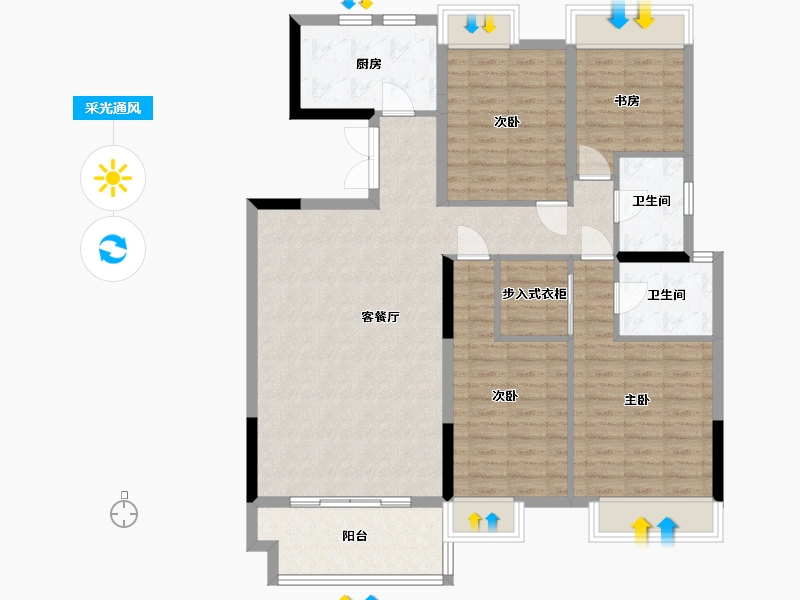 贵州省-贵阳市-银海元隆熙府-114.19-户型库-采光通风