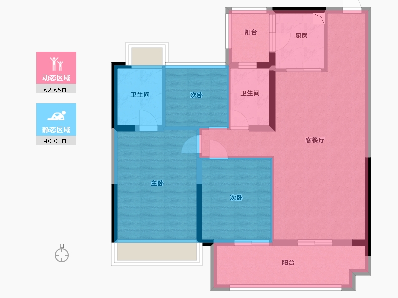 贵州省-贵阳市-中海映山湖-92.00-户型库-动静分区