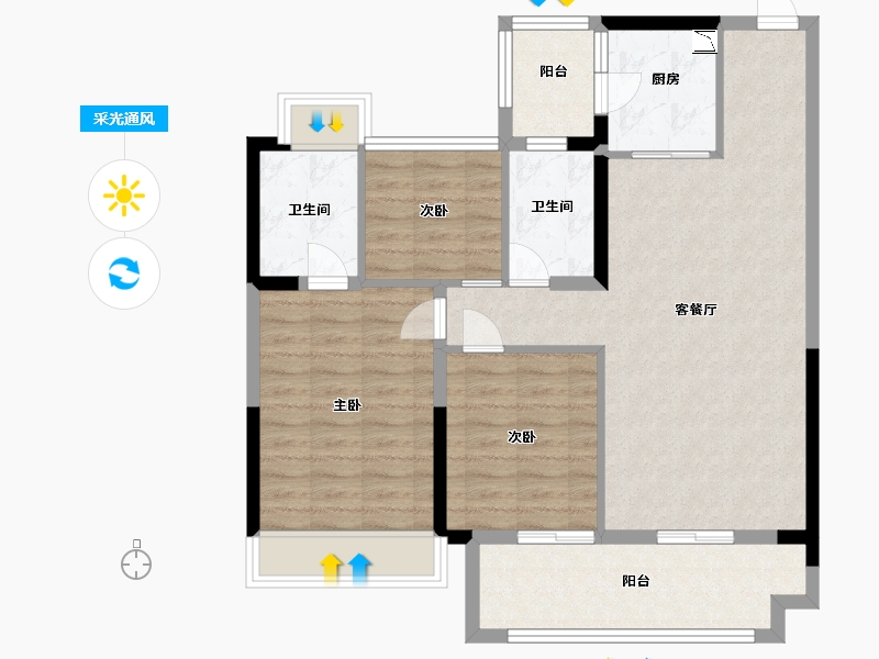 贵州省-贵阳市-中海映山湖-92.00-户型库-采光通风