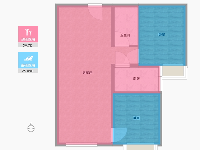 河北省-廊坊市-金海滨河城-68.31-户型库-动静分区