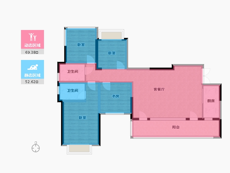 四川省-成都市-成都长虹天樾-108.67-户型库-动静分区