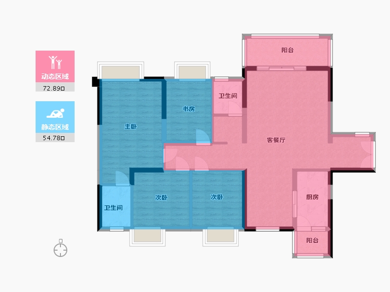 贵州省-贵阳市-银海元隆熙府-114.83-户型库-动静分区