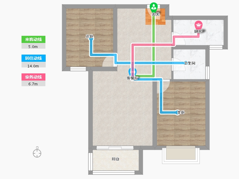 河北省-唐山市-富丽国际-64.40-户型库-动静线