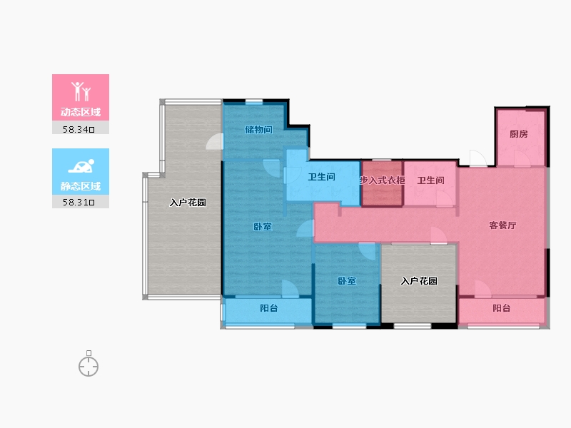 河北省-张家口市-京北橡树湾-147.65-户型库-动静分区