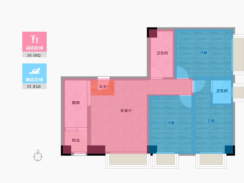 河北省-唐山市-富丽国际-61.79-户型库-动静分区