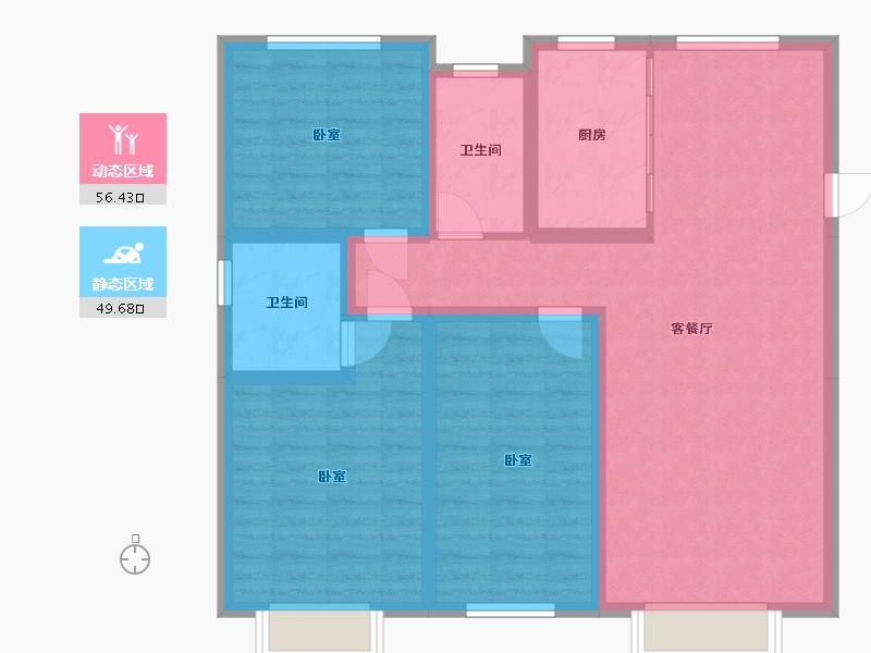 河北省-沧州市-一世界书香华府-94.72-户型库-动静分区