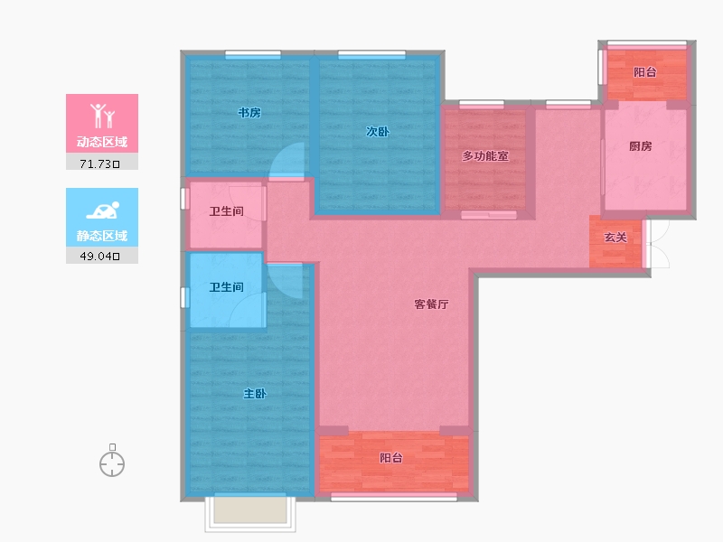 河北省-唐山市-富丽国际-107.43-户型库-动静分区