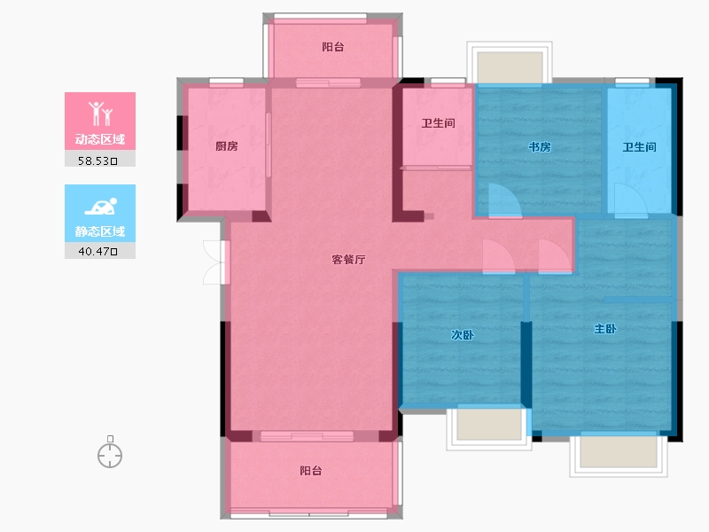 湖北省-宜昌市-一品江山-89.52-户型库-动静分区