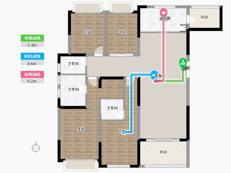 重庆-重庆市-阳光城天澜道11号-150.30-户型库-动静线