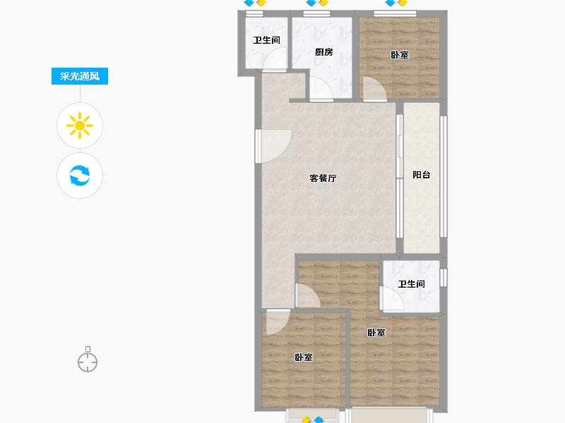 河北省-邯郸市-泽信云樾天著-90.00-户型库-采光通风