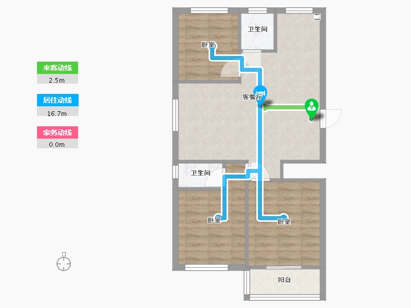 河北省-沧州市-长芦嘉苑-63.28-户型库-动静线