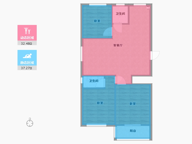 河北省-沧州市-长芦嘉苑-63.28-户型库-动静分区