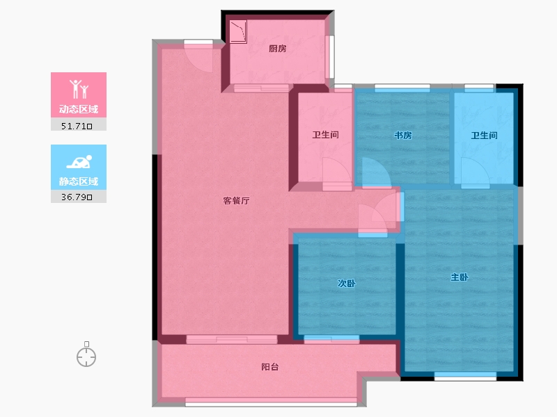 山东省-济南市-劝学里-78.57-户型库-动静分区