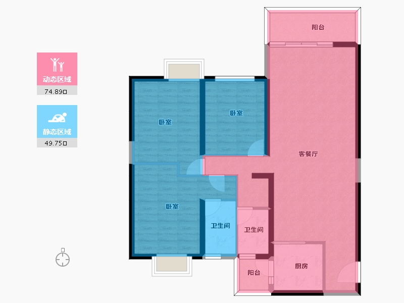 云南省-昆明市-中通世纪峯荟花园-112.54-户型库-动静分区