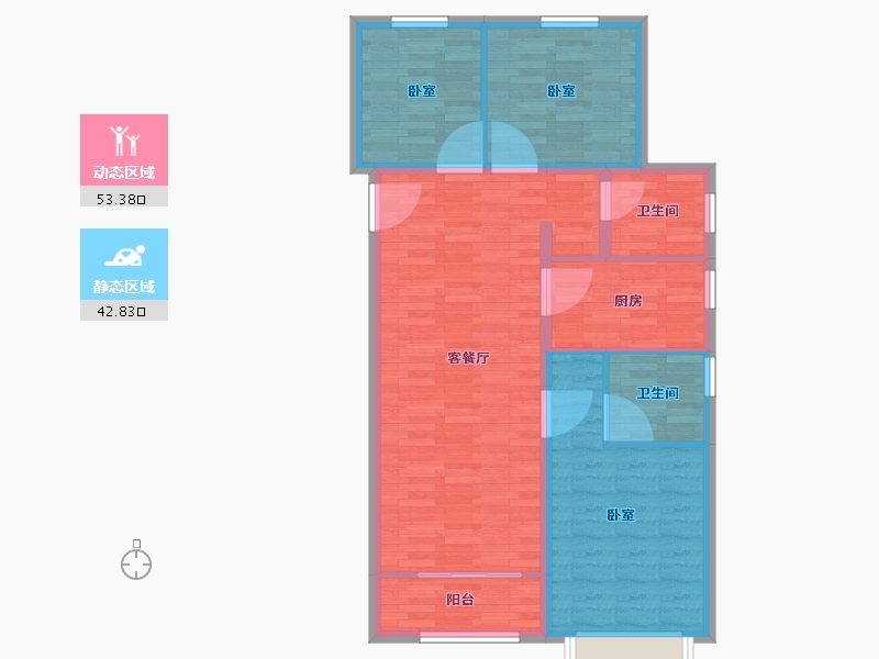 河北省-邯郸市-华润置地 凯旋门-87.00-户型库-动静分区