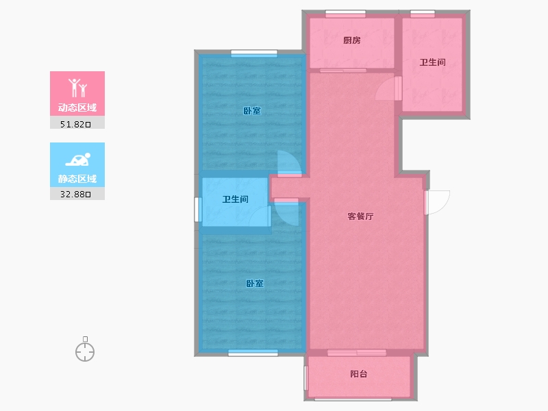 河北省-沧州市-润森紫御府-75.73-户型库-动静分区