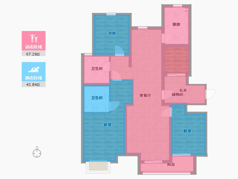 河北省-廊坊市-融创翡丽壹號-97.88-户型库-动静分区